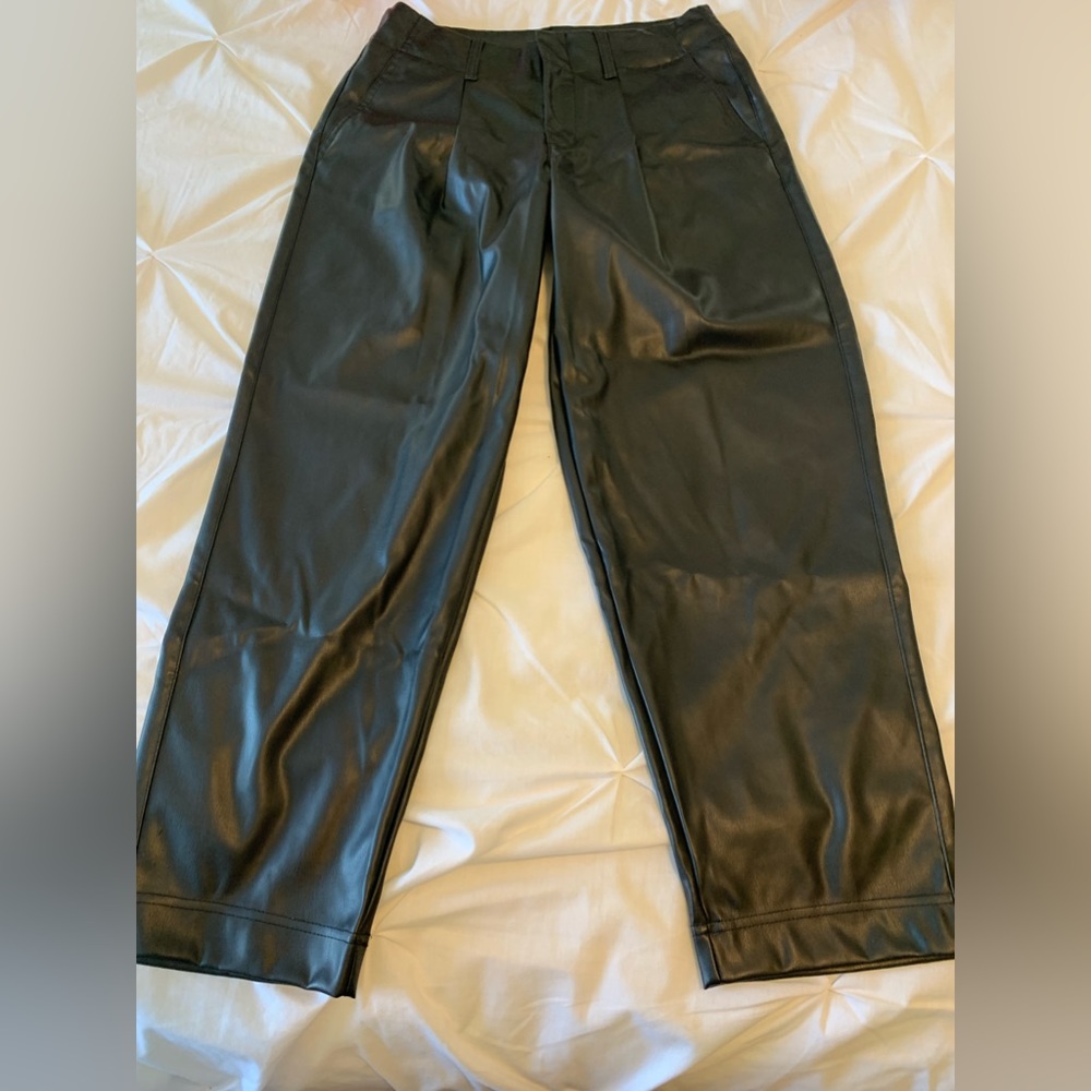 A new day, faux leather pants